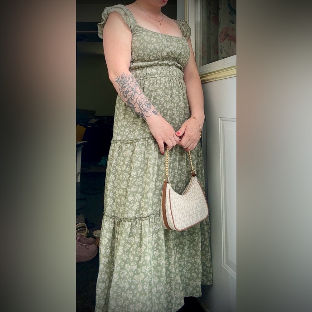 Trixxi Green Floral Dress